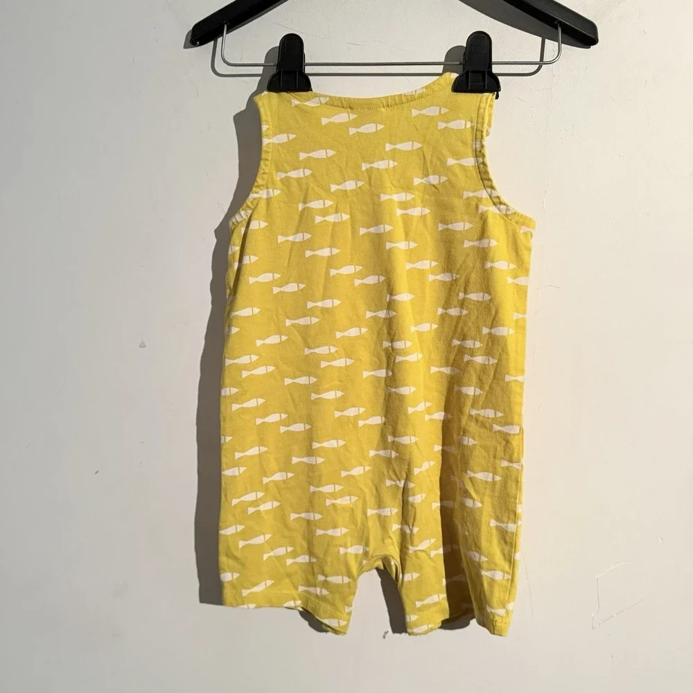 Hanna Andersson Adorable Fish Shortie Romper. Size 3T 90cm Beach Travel Yellow